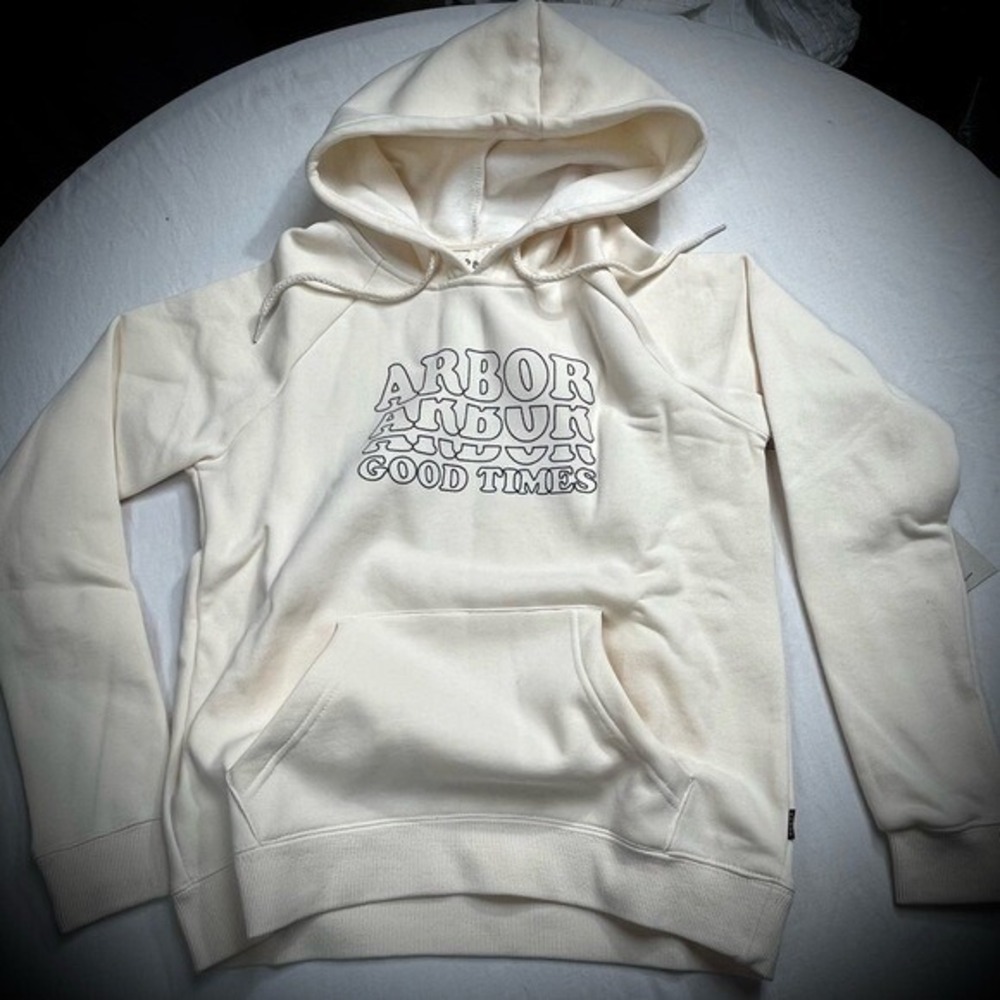 NWT Arbor Organic Cotton Spellout Graphic‎ Hoodie Sz Small Skater - Picture 2 of 10